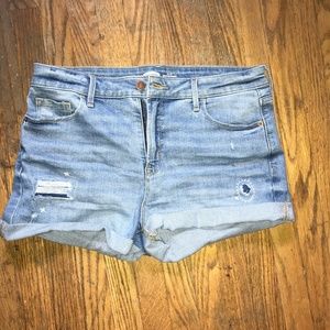 High waisted jean shorts